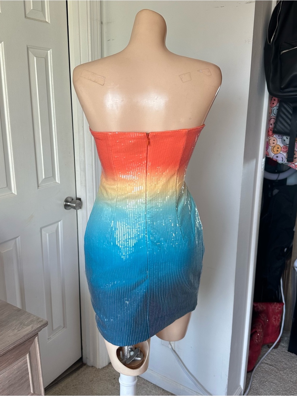 Runaway The Label Stellar Mini Dress in Orange Blue Ombre - Picture 10 of 12